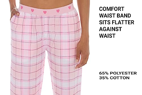 INSIGNIA Ladies Pyjamas Lounge Pants Check (2 PACK) (Pink -Lilac, L)