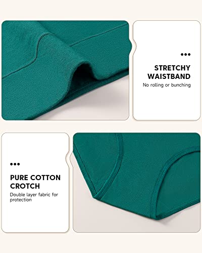 PULIOU Womens Knickers Ladies High Waisted Cotton Underwear Panties Briefs Full Back Coverage Comfy Stretchy Slight Tummy Contorl Multipack of 5