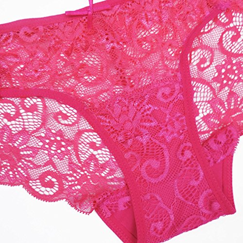 Sunm Boutique Multipack Women Lace Briefs Ultra Thin Lace Panties Sexy Underwear Low Rise Soft Bikini (Multicoloured XL)