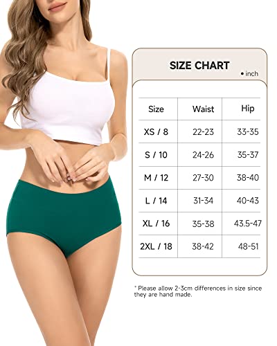 PULIOU Womens Knickers Ladies High Waisted Cotton Underwear Panties Briefs Full Back Coverage Comfy Stretchy Slight Tummy Contorl Multipack of 5