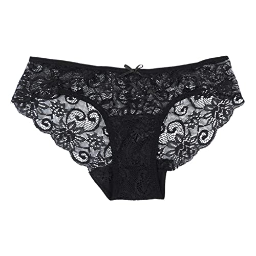 Sunm Boutique Multipack Women Lace Briefs Ultra Thin Lace Panties Sexy Underwear Low Rise Soft Bikini (Multicoloured XL)