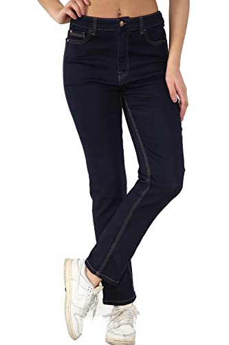 MYT Womens Magic Shaping Straight Leg Jeans Stretch High Waisted Ladies Denim Trousers Indigo 14