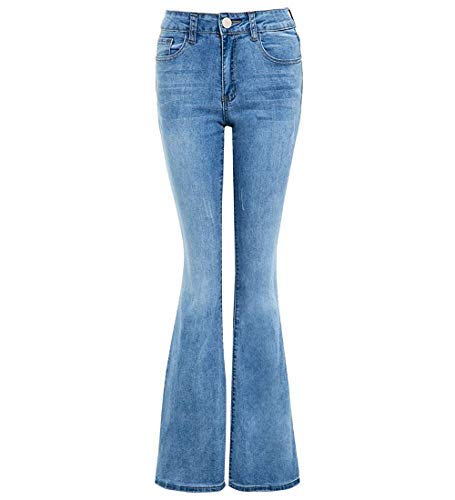 Womens Denim Jean Flare Flared Stretch Bootcut Jeans Size 6 8 10 12 14 16 New (12, Denim Blue)