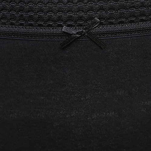 Daisy Dreamer 6 Pack Ladies Briefs Maxi, 100% Cotton Full Comfort Fit Underwear, Size 10-24 XXOS 18-20 (48-50"), Black