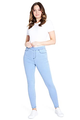 CityComfort Jeggings for Women UK High Waisted Jeggings Stretchy Jeans Women Denim Leggings Women and Teenagers Pull on Skinny Jeans Casual Elastic Size 8-20 (Light Blue, 12)