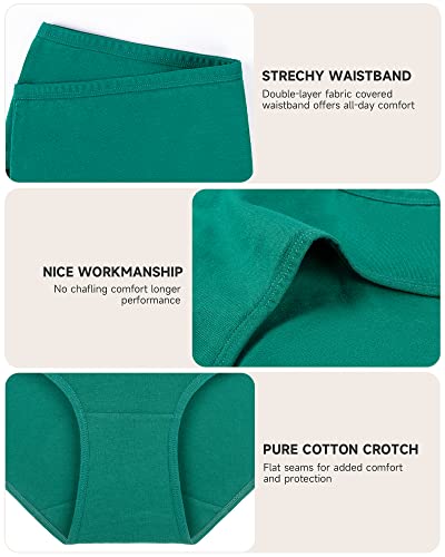 PULIOU Womens Underwear Multipack Knickers Ladies Pants Mid Rise Soft Cotton Panties Briefs Breathable Comfy Stretchy Basic pack of 6