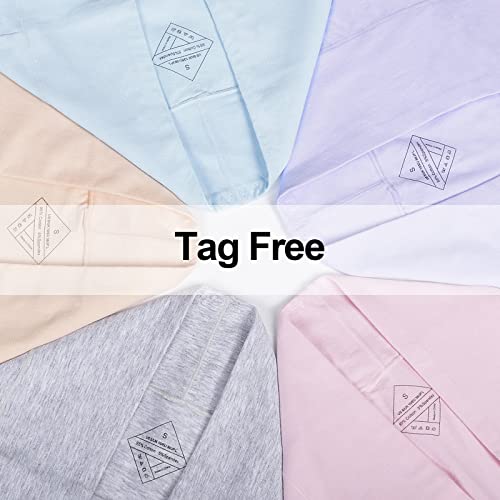 coskefy Underwear Women, High Waisted Cotton Knickers Ladies Full Briefs Stretchy Soft Panties Slight Tummy Control Pants (Pack of 5), L(UK 14)