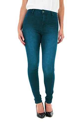 M17 Women Ladies Skinny Fit Jeans Denim Casual Classic Cotton Trousers Pants with Pockets Zip Up (12, Vintage)
