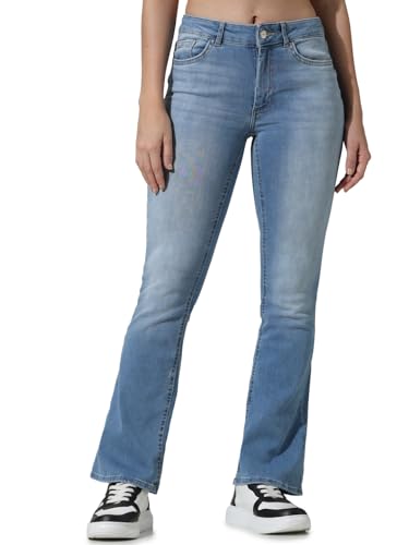 ONLY Women's ONLBLUSH Life MID Flared DNM TAI467 NOOS Jeans, Light Blue Denim, M/34