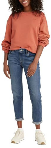 Levi's Women's Mid Rise Boyfriend Jeans, Lapis Gem, 28W / 27L