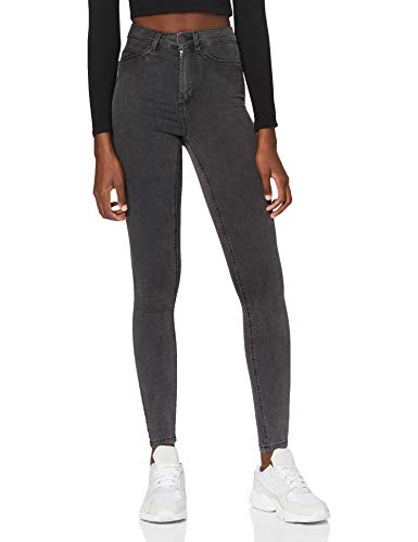 Noisy May Women High Waist Skinny Jeans Dark Grey 12 R