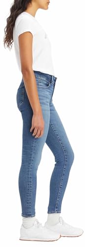 Levi's Women's 711 Double Button Jeans, Blue Wave Mid, 29W / 32L