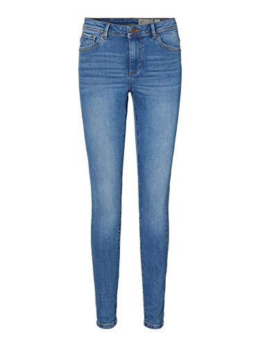 Vero Moda Women's Vmtanya Mr Piping Vi349 Noos Skinny Jeans, Blue (Medium Blue Denim Medium Blue Denim), M UK