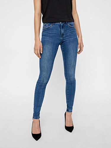 Vero Moda Women's Vmtanya Mr Piping Vi349 Noos Skinny Jeans, Blue (Medium Blue Denim Medium Blue Denim), M UK