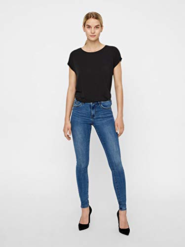 Vero Moda Women's Vmtanya Mr Piping Vi349 Noos Skinny Jeans, Blue (Medium Blue Denim Medium Blue Denim), M UK