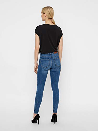 Vero Moda Women's Vmtanya Mr Piping Vi349 Noos Skinny Jeans, Blue (Medium Blue Denim Medium Blue Denim), M UK