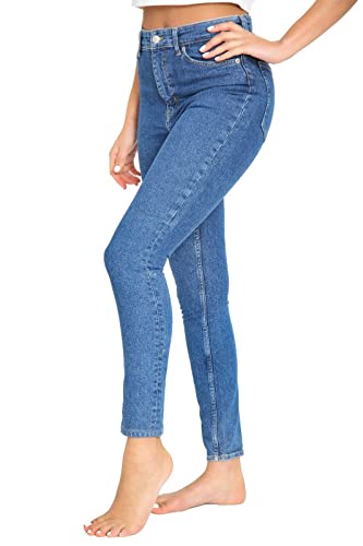 UC Ex High Street Brand Skinny Jeans for Women, Ladies High Waist Jean Skinny Stretch Pants Dark Blue