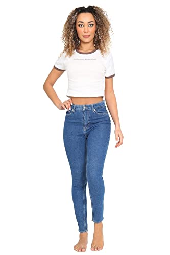UC Ex High Street Brand Skinny Jeans for Women, Ladies High Waist Jean Skinny Stretch Pants Dark Blue