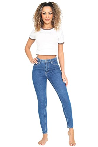 UC Ex High Street Brand Skinny Jeans for Women, Ladies High Waist Jean Skinny Stretch Pants Dark Blue