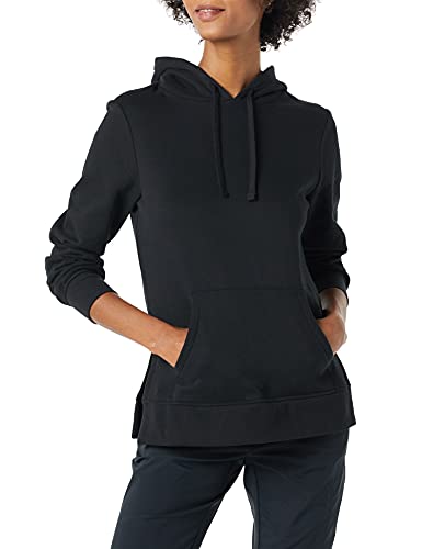 Amazon Essentials Women's French Terry Hooded Tunic Sweatshirt, Black, L