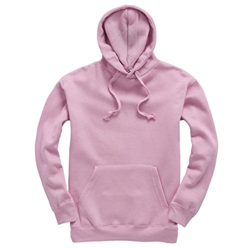 Plain Pullover Hoodie Hooded Top Unisex Mens Ladies Hooded Sweatshirts Baby Pink, XL