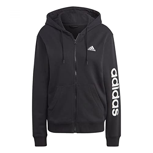 adidas IC6863 W LIN FT FZ HD Sweatshirt Women's black/white L