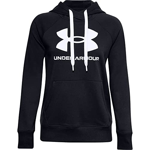Under Armour Women's Rival Fleece Logo Hoodie, Black White White (001), M UK