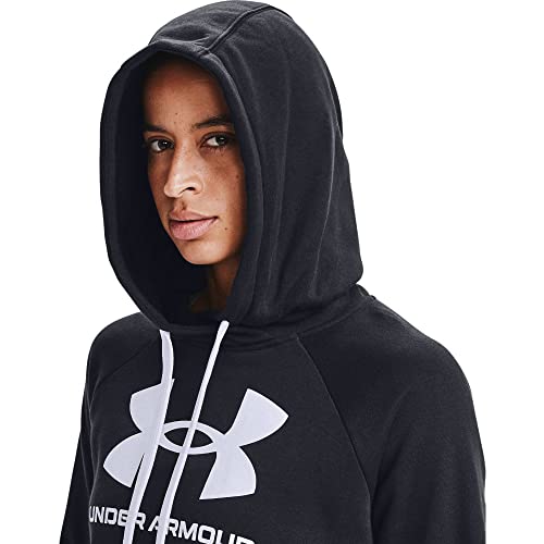 Under Armour Women's Rival Fleece Logo Hoodie, Black White White (001), M UK