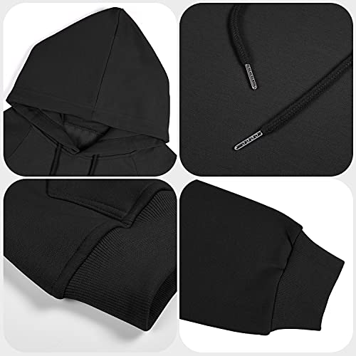 Xnova Hoodies for Women Plain Hoodie Sweatshirt Winter Long Sleeve Pullover Tops Comfort Warm Ladies Hoodies with Pockets Jumper Hoodies Sexy Black M