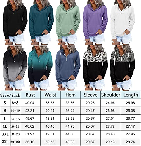 KISSMODA Solid Color Casual Hoodie Sweatshirt Drawstring Soft Cotton Pullover Long Sleeve Hooded Tops Sweatshirt for Women with Pocket Gradient Rose XLarge