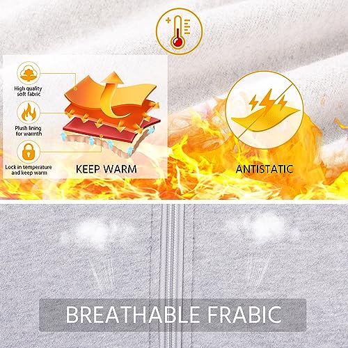 Vancavoo Hoodie Womens Long Hoodies Ladies Sweatshirts Casual Long Sleeves Zip Up Hoodie Plain Sweatshirt Plus Size Tops Shirt Pullover Warm Cardigans Autumn Jumper Jacket with Pockets(Light Gray,M)