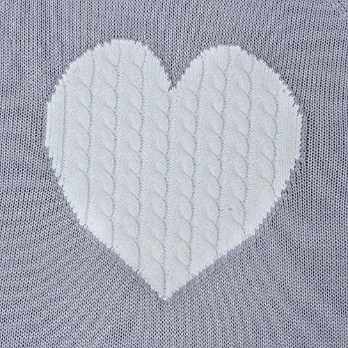 shermie Women Causal Heart Jumpers Cable Knitted Crewneck Cute Pullover Sweater, Grey(only Sell By Allifewithu), Small (UK8-10)
