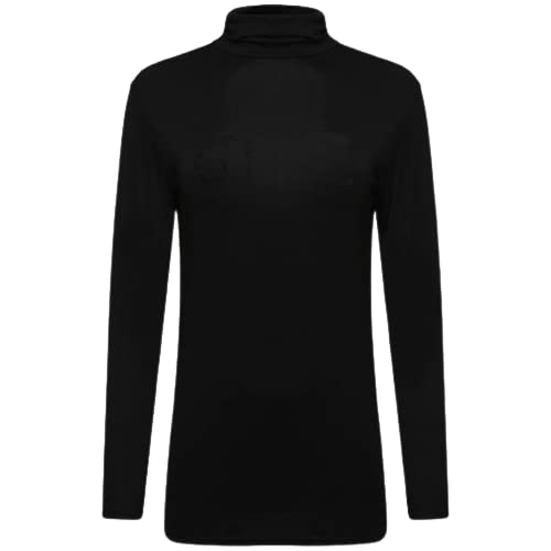 pretty attitude Women's Turtle Neck Jumper Ladies Polo Neck Sweater roll up Tops Long Sleeves Ladies Winter Cloths (as8, Numeric, Numeric_12, Numeric_14, Regular, Regular, Black, M/L)