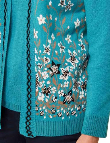 Chums | Ladies | Floral Jacquard Mock Twin Set | Teal