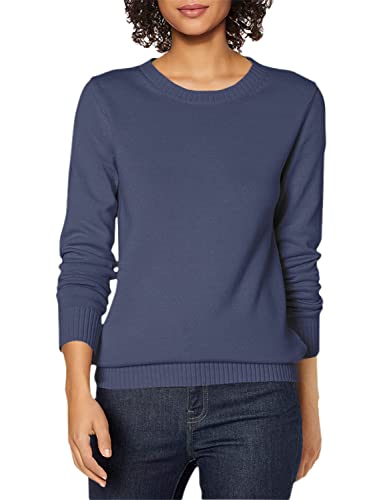 Amazon Essentials Women's 100% Cotton Crewneck Sweater (Available in Plus Size), Navy, M