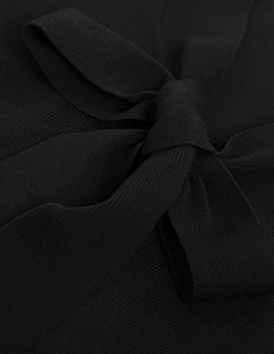 GRACE KARIN Autumn Elastic Pullover for Women V-Neck Long Sleeve Lightweight Sweater Work Office Knit Tops Black L