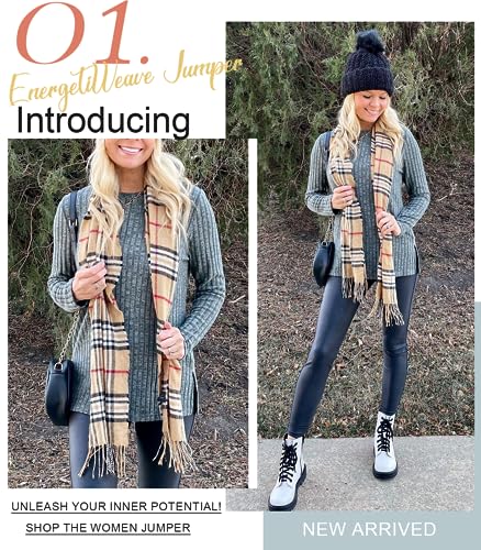 Jumpers for Women, Fuzzy Sweater, Ladies Fall Crewneck Side Split Tops, Plain Striped Sweatshirt, Cozy Long Sleeve Basic Vacation Green Blouse Size 14 16