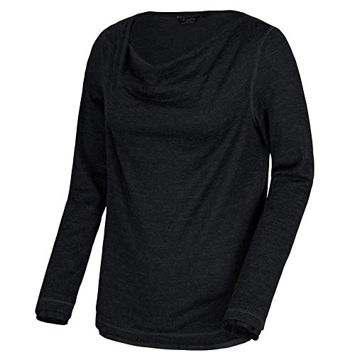 Regatta Women Frayda Lightweight Wool Look Cowl Neck Long Sleeve Top T-Shirts/Polos/Vests - Black, Size: 16