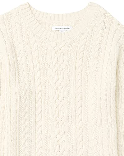 Amazon Essentials Women's Fisherman Cable Long-Sleeved Crewneck Sweater (Available in Plus Size), Cream, M
