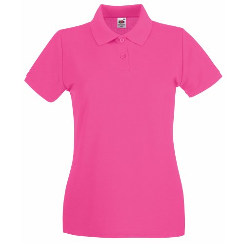 Fruit of the Loom Ladies Lady Fit Premium Short Sleeve Polo Shirt (L) (Fuchsia)