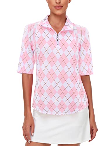 Workout Tops for Women UK Womens Golf Clothing Womens Polo Shirts Running Tops for Women UK Spring Summer Half Sleeve Sports T Shirt for Ladies Exercise Tennis Jogging Hiking Summer