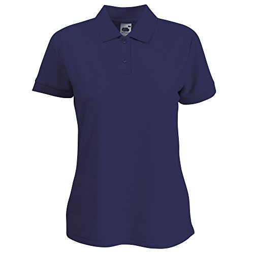Fruit of the Loom Womens Lady-Fit 65/35 Short Sleeve Polo Shirt (L) (Navy)
