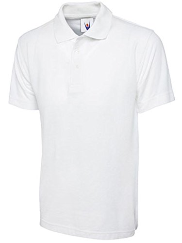 Ladies Loose Fit Polo Shirt Pique Plus Size 10 to 28 Unisex Premium Plain Top (UK 16, White)