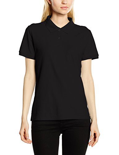 FRUIT OF THE LOOM Women's 65/35 Polo Shirt, Black, L UK