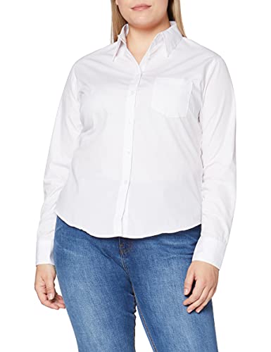 Fruit of the Loom Women's Poplin Long Sleeve Shirt, White, 18 (Manufacturer Size:XX-Large)