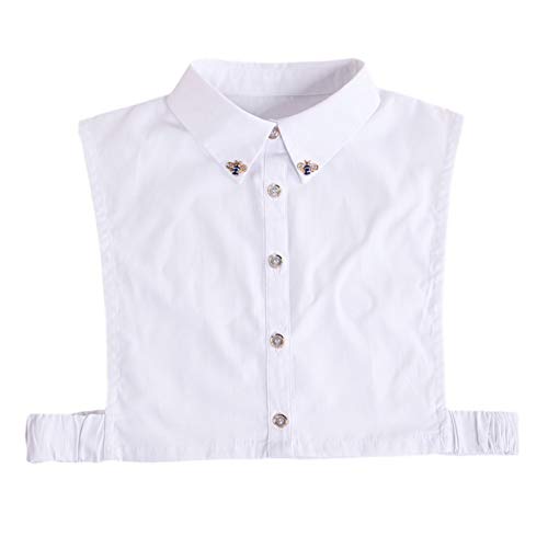 EQLEF Detachable Collar for Women, White Elegant False Half Shirt Collar for Women with Stylish and Lightweight Design (M)
