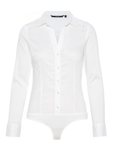 Vero Moda Women's VMLADY L/S G-String Shirt New NOOS Long Sleeve Top, Snow White, L