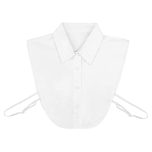 WINOMO Women Half Shirt Blouse Top Detachable Fake Collar White