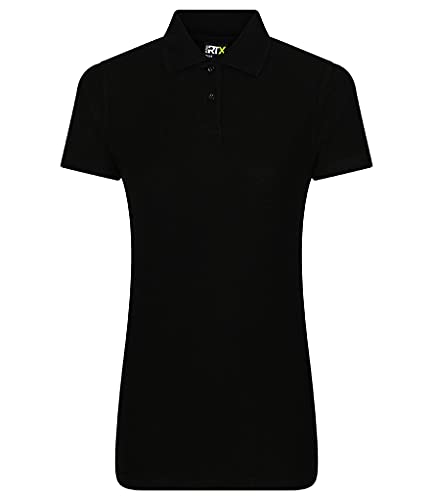 Womens Ladies Female Classic Polo Shirt Short Sleeve Plain Tee Top Casual Work Sports Tough Gardening Building Workwear Great Christmas Birthday Gift Builder, Electrician (Black, X-Large)