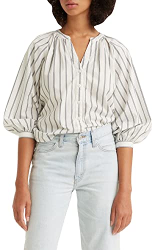 Levi's Women's Lainey Blouse, Rayanne Stripe Blue Nights, M